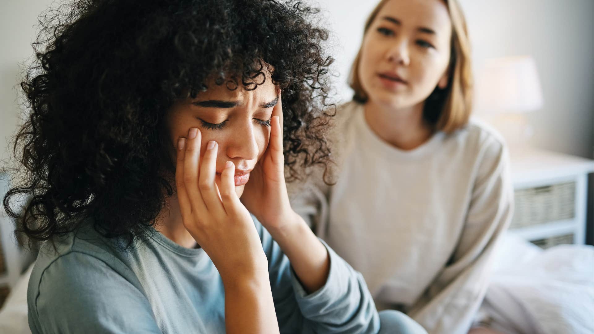woman talking to condescending friend asking how would you feel if i talked to you like that